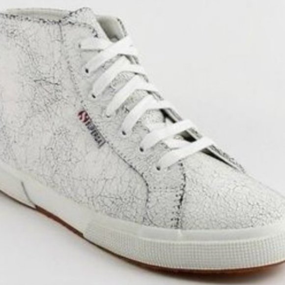 Superga Shoes - Superga Cracked-Leather High Tops